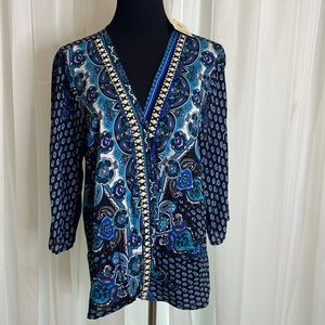 NWT Black & Blue Paisley AVAILABLE by Angela Fashion Blouse